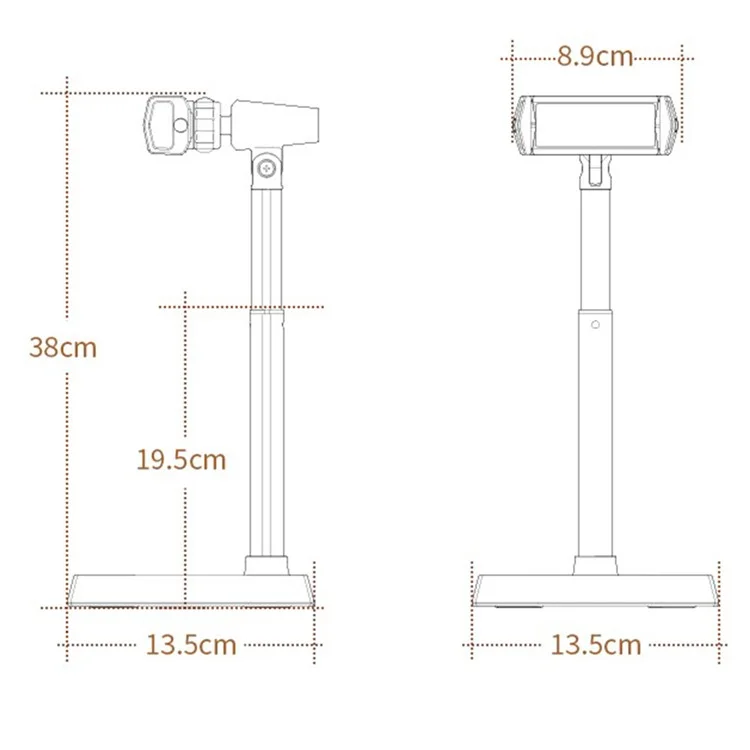 BONERUY T8 Support de téléphone portable Réglable en hauteur et en angle Support de téléphone pour diffusion en direct Vlog Vidéo - Noir