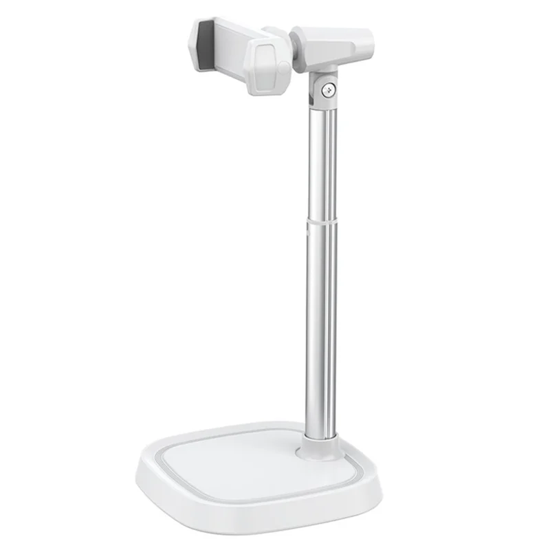 BONERUY T8 Cell Phone Stand Height Angle Adjustable Phone Holder Stand for Live Vlog Streaming Video - White