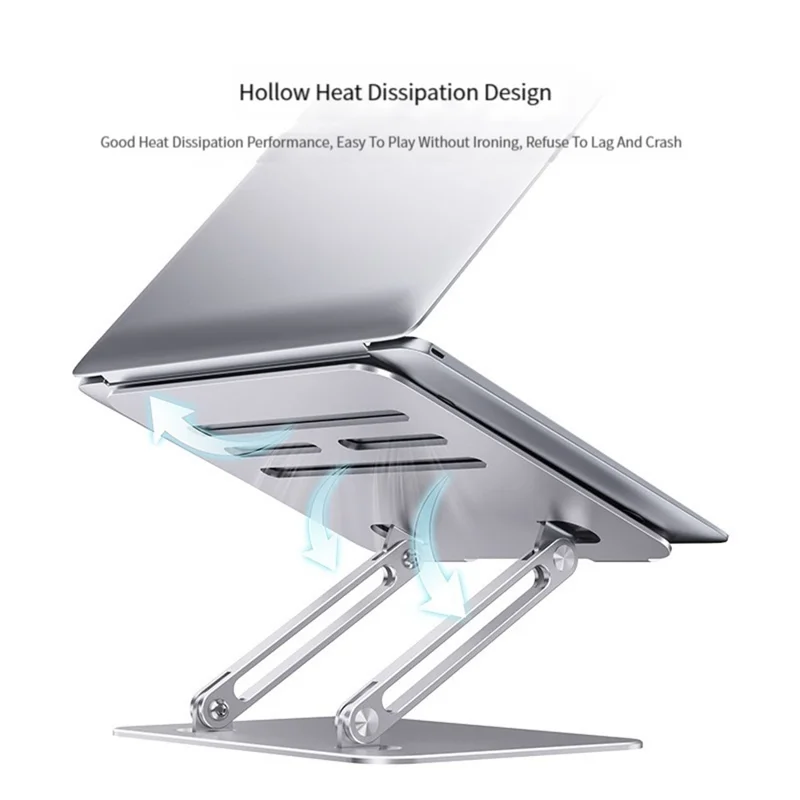 Support de tablette BONERUY P89 pour bureau, dissipation de chaleur creuse, réglable, support de tablette en acier au carbone - gris foncé