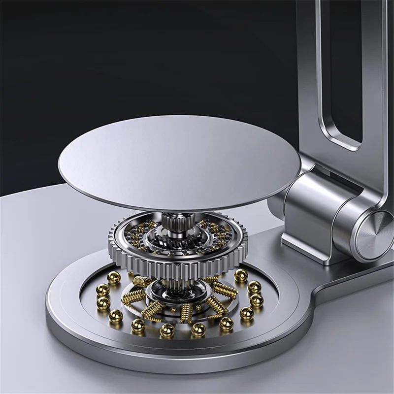 BONERUY L60 Support de téléphone portable 360 degrés Socle de tablette téléphone Dock Alliage d'aluminium Support de bureau - Argent