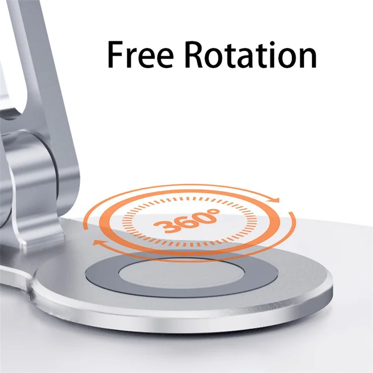 BONERUY L06MINI Tablet Stand Holder Adjustable Aluminum Alloy Desktop Phone Mount Stand 360 Degree Rotating Cradle - Silver
