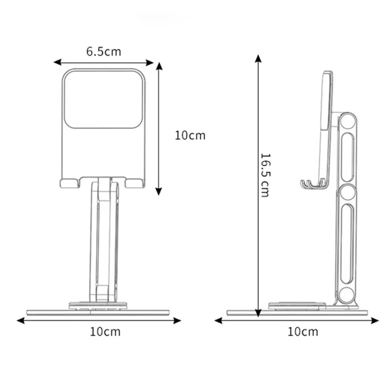 BONERUY L06MINI Tablet Stand Holder Adjustable Aluminum Alloy Desktop Phone Mount Stand 360 Degree Rotating Cradle - Silver