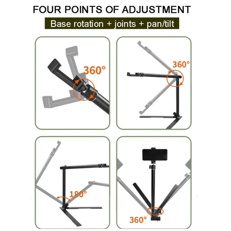 DT-06 Fill Light Table Tripod Desktop Shooting Bracket Overhead Stand for Vlog Cooking
