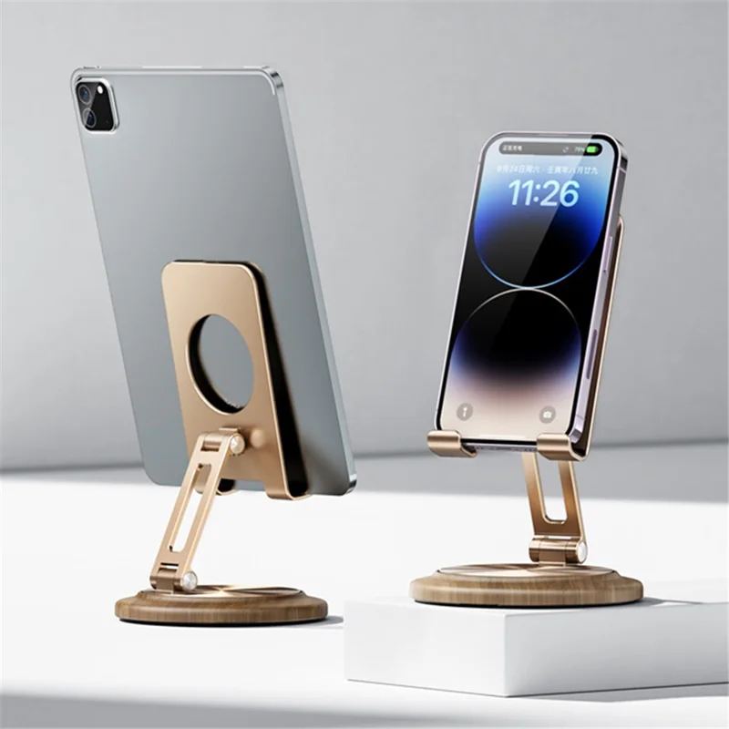 Desktop Aluminum Alloy Phone Stand for Under 12.9 inch Tablet Stand 360-Degree Rotating Cell Phone Holder