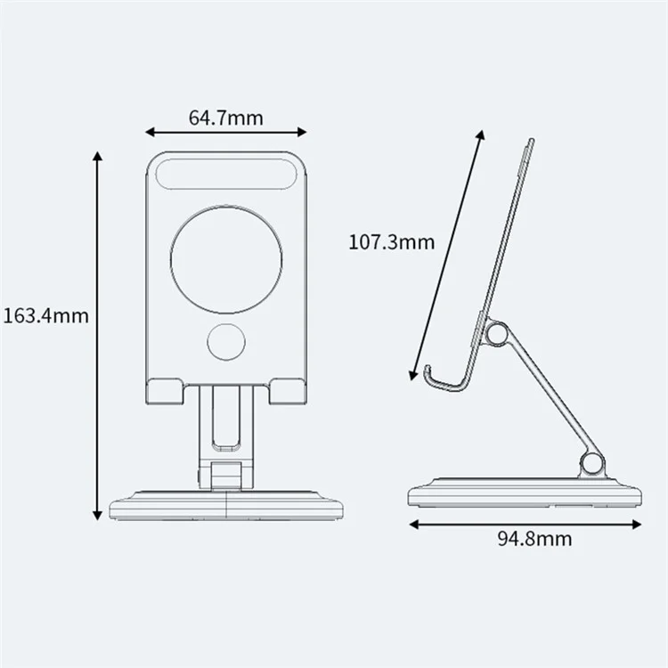 Desktop Aluminum Alloy Phone Stand for Under 12.9 inch Tablet Stand 360-Degree Rotating Cell Phone Holder
