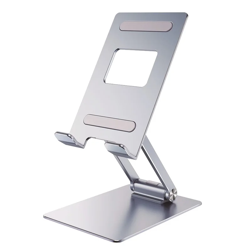 R-JUST SJ33 Foldable Cell Phone Stand Universal 9.7'' Aluminum Alloy Mobile Phone Holder Cradle Dock - Grey