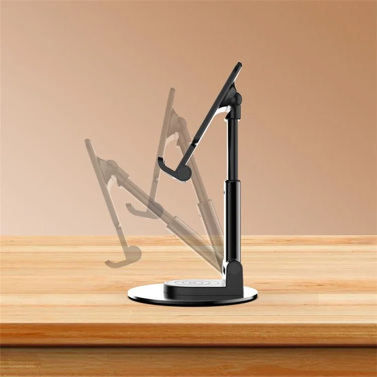 CCT21 Universal Soporte de teléfono móvil plegable de 360 grados Silicona+ABS Soporte de escritorio para tableta para ver vídeos, jugar - Negro 