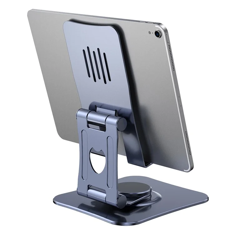 T635 Cell Phone Tablet Holder 360 Degree Rotating Aluminum Alloy Folding Stand Desktop Adjustable Portable Stand - Blue