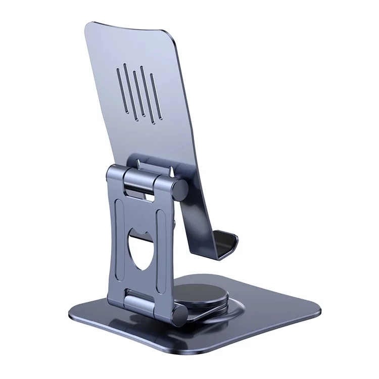 T635 Cell Phone Tablet Holder 360 Degree Rotating Aluminum Alloy Folding Stand Desktop Adjustable Portable Stand - Blue