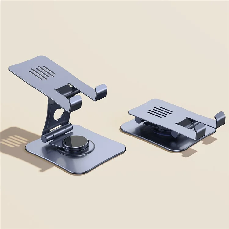 T635 Cell Phone Tablet Holder 360 Degree Rotating Aluminum Alloy Folding Stand Desktop Adjustable Portable Stand - Blue