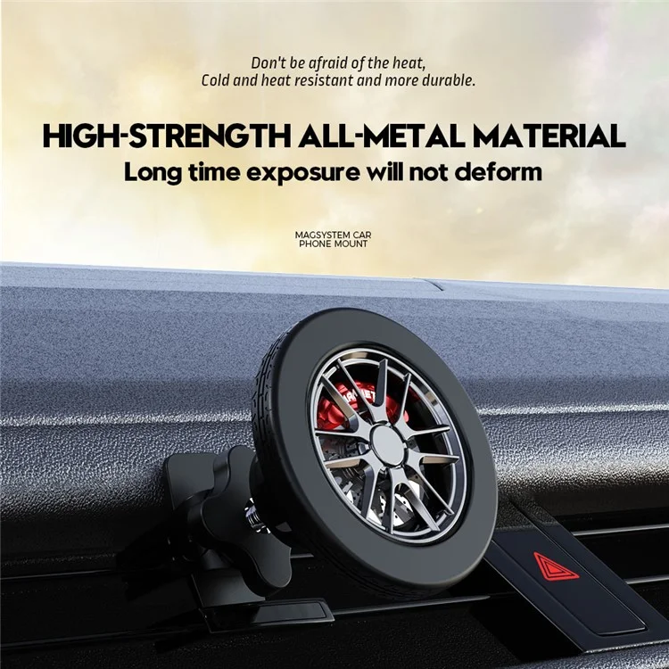 Bulk Purchasing CZ05-B Wheel Shape Magnetic Clip Car Phone Mount 360-Degree Rotating Air Vent Phone Holder