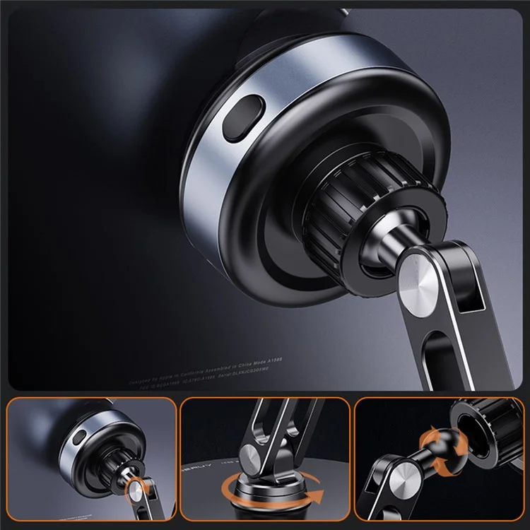 Bulk Purchasing HZ29 Suction Cup Round Rotating Phone Holder Desktop Cell Phone Tablet Folding Stand (Small) - Black