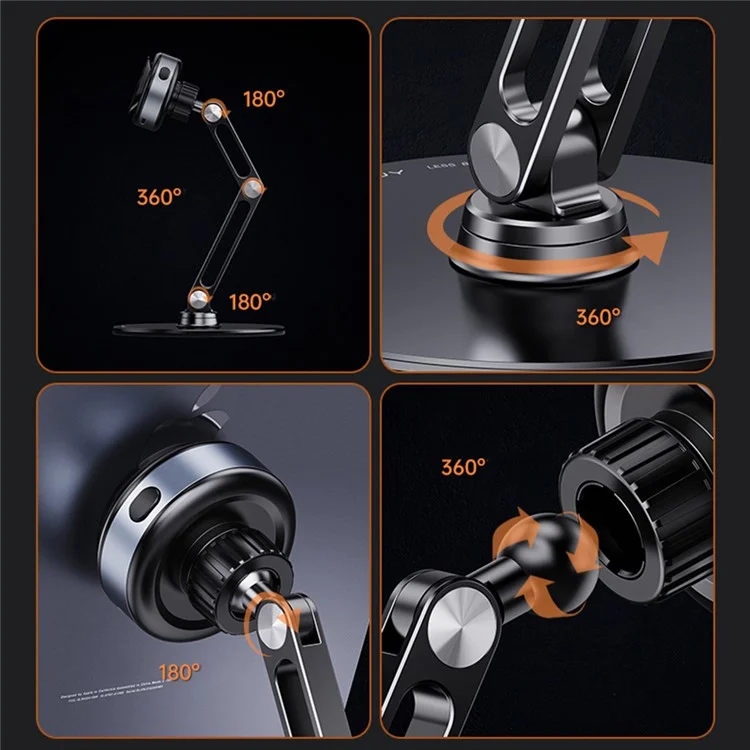 Bulk Purchasing HZ29 Suction Cup Round Rotating Phone Holder Desktop Cell Phone Tablet Folding Stand (Small) - Black