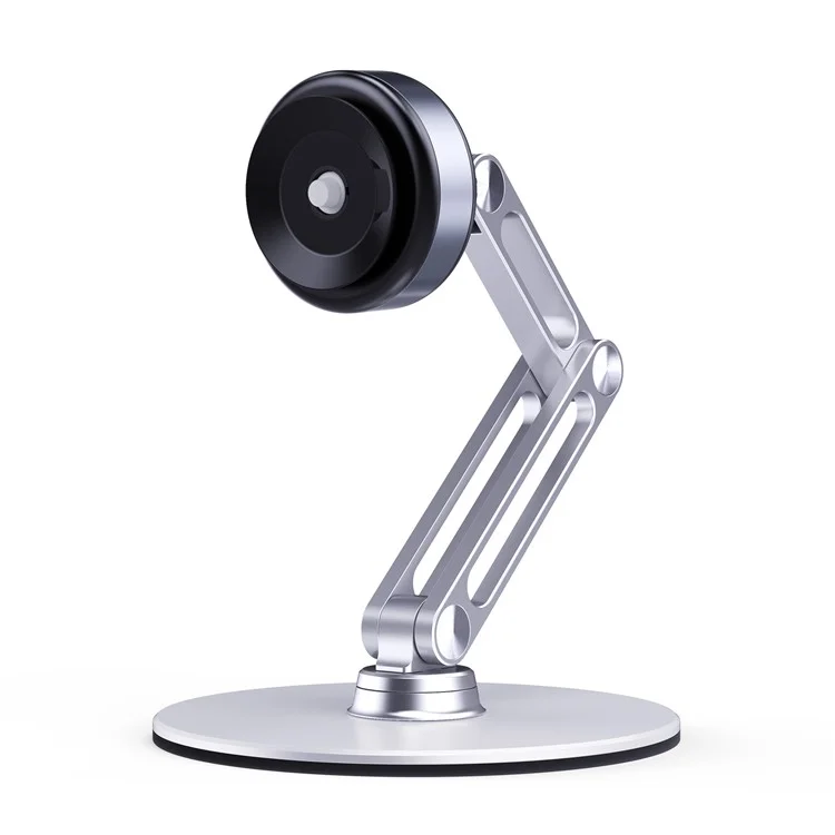Bulk Purchasing HZ29 Suction Cup Round Rotating Phone Holder Desktop Cell Phone Tablet Folding Stand (Small) - Silver