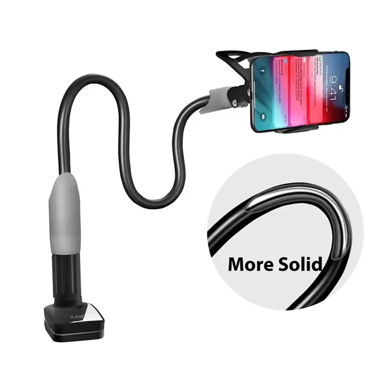 Bulk Buy SAIJI IVY I 85cm Phone Holder per telefono da 4"-6.3", supporto flessibile da tavolo, comodino, clip per telefono - Nero