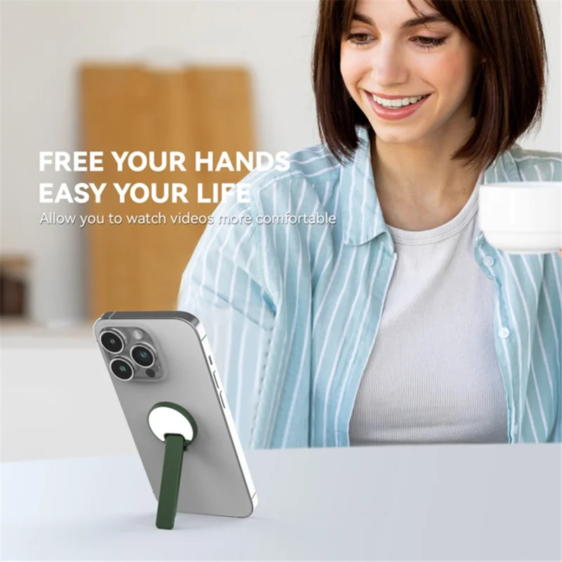 Cell Phone Ultra Thin Kickstand Folding Phone Back Stand Rotating Aluminum Alloy Phone Holder - Verde