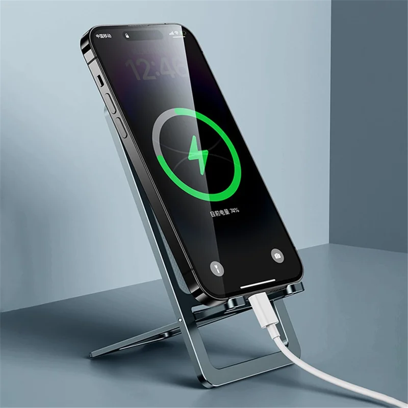 Cell Phone Stand Folding Aluminum Alloy Tablet Holder Bracket Portable Travel Holder - Black