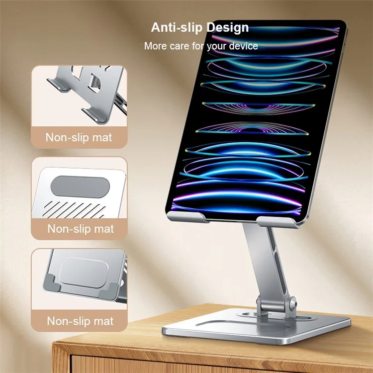 XUNDD XDHO-027 ArmorSeries Supporto da Tavolo Pieghevole Multifunzione in Lega di Alluminio per Tablet - Argento