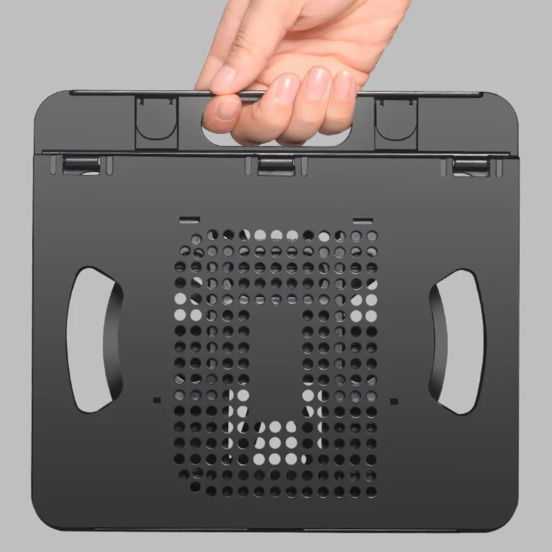 Bærbar højdejusterbar laptop køleplade, roterbar ståplade til bærbar computer, holder til telefon - Hvid