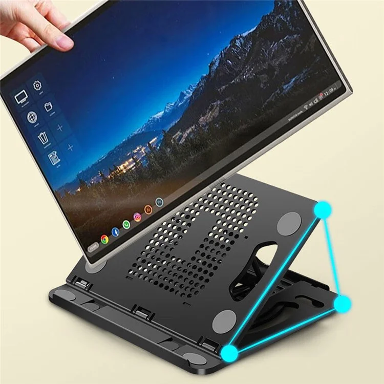 Portable Height Adjustable Laptop Cooling Base Rotatable Notebook Cooler Stand Phone Holder - Pink