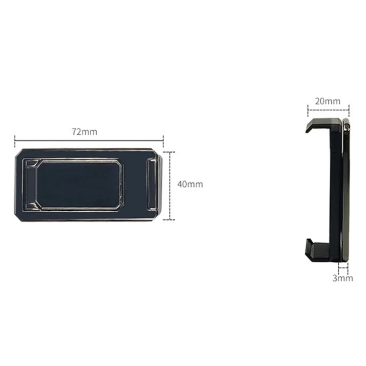 Folding Metal Desktop Phone Kickstand 360-Degree Rotating Zinc Alloy Cell Phone Back Clip Stand - Black