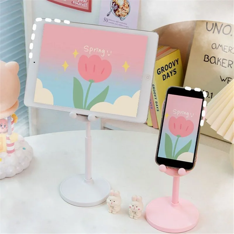 Cute Rabbit Phone Tablet Bracket Desktop Adjustable Cellphone Holder Stand for Devices within 10-inch - Blue