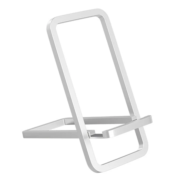 Cell Phone Stand Foldable Aluminum Alloy Adjustable Holder Phone Holder for Desk - Silver