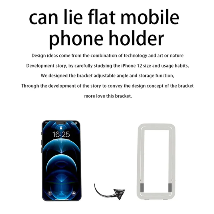 Cell Phone Stand Foldable Aluminum Alloy Adjustable Holder Phone Holder for Desk - Silver