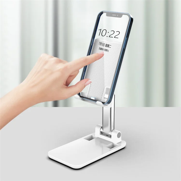 Soporte de Teléfono Plegable CCT18 Para Altura Del Escritorio ABS ABS ABS Portátil Cuna Portátil de Teléfono Celular - Blanco