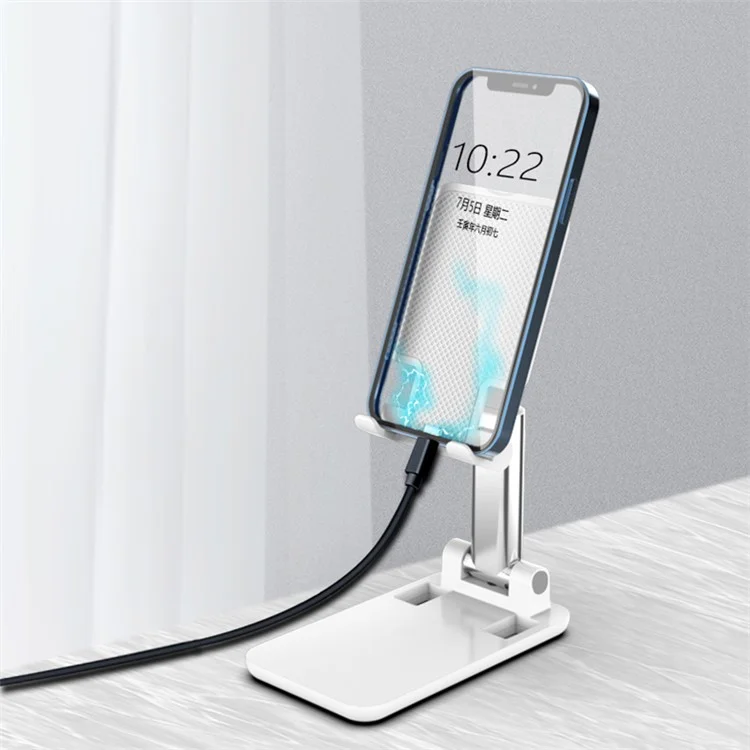 Soporte de Teléfono Plegable CCT18 Para Altura Del Escritorio ABS ABS ABS Portátil Cuna Portátil de Teléfono Celular - Blanco