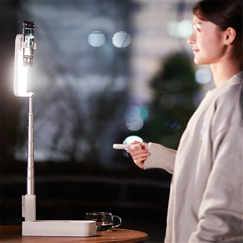 V10 Integrate Cell Phone Holder Multifunctional Live Streaming Fill Light Cell Phone Clip - Pink