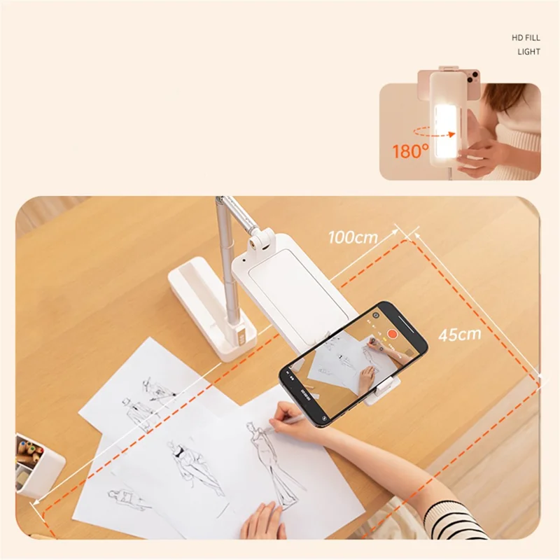 V10 Integrate Cell Phone Holder Multifunctional Live Streaming Fill Light Cell Phone Clip - Pink