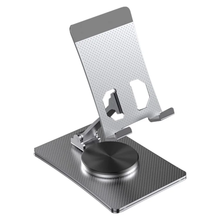 025 Aluminum Alloy Adjustable Stand Foldable Desktop Holder for 4.7 - 12 inch Smartphones, Tablets, e-Readers - Silver