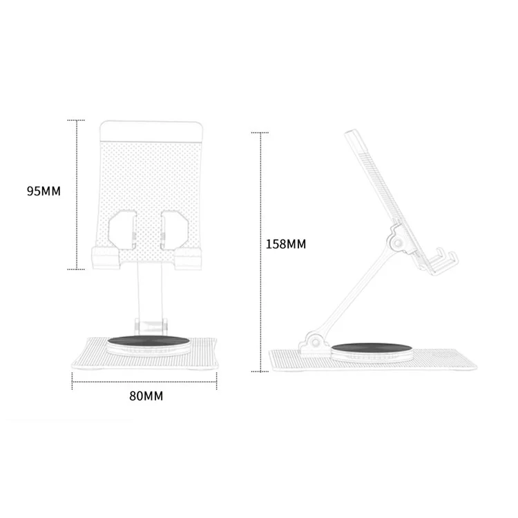 025 Aluminum Alloy Adjustable Stand Foldable Desktop Holder for 4.7 - 12 inch Smartphones, Tablets, e-Readers - Silver