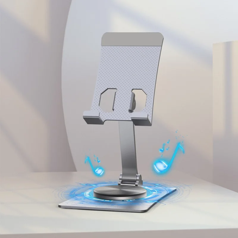 025 Soporte ajustable de aleación de aluminio Plegable Soporte de escritorio para smartphones de 4.7 - 12 pulgadas, tabletas, lectores electrónicos - Oro