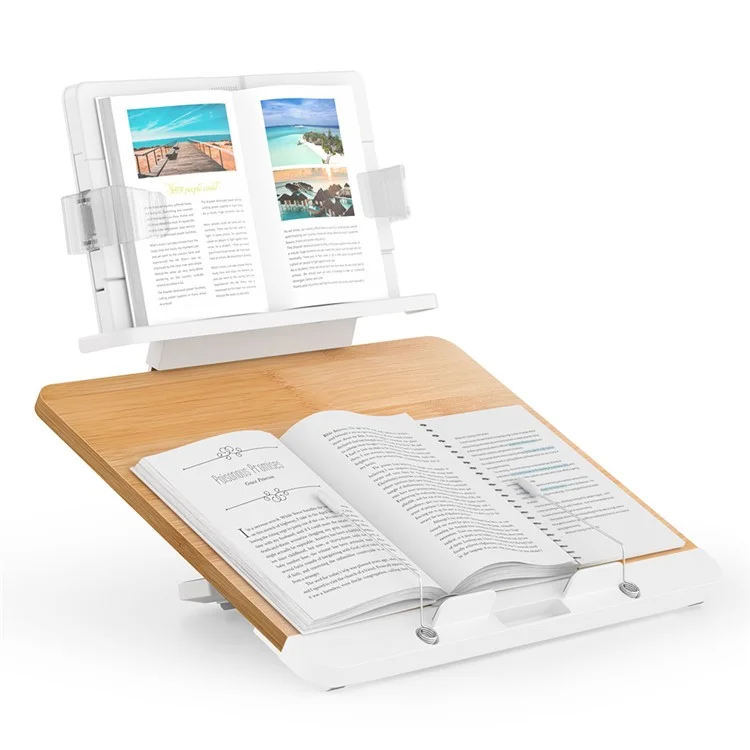 BG-5S Desktop Book Reading Stand Multi-Angle Adjustable Folding PC Tablet Holder with Book Clip