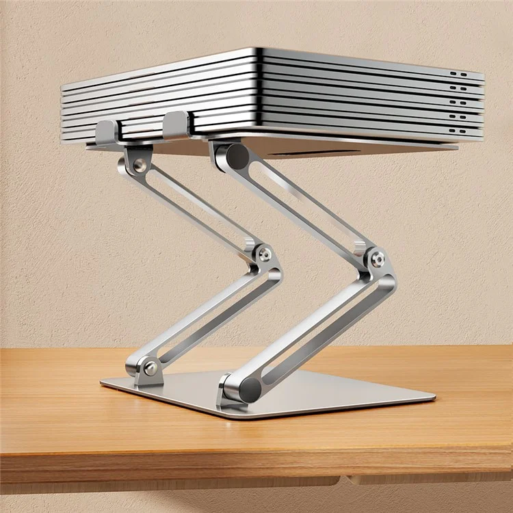 AP-2DH Folding Portable Desktop Laptop Holder for iPhone 16 / 16 Plus / 16 Pro / 16 Pro Max Multi-Angle Adjustable Aluminum Alloy Notebook Stand