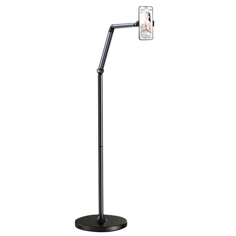 XIAOTIAN L58 Phone Floor Stand for iPhone 16 / 16 Plus / 16 Pro / 16 Pro Max 1.6m Adjustable Mobile Phone Holder Phone Arm Mount with Base