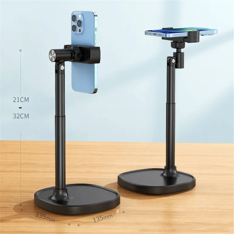 XIAOTIAN X66 Pro Supporto Telescopico per Telefono per iPhone 16 / 16 Plus / 16 Pro / 16 Pro Max, Supporto Regolabile in Altezza e Angolo in Acciaio al Carbonio - Nero