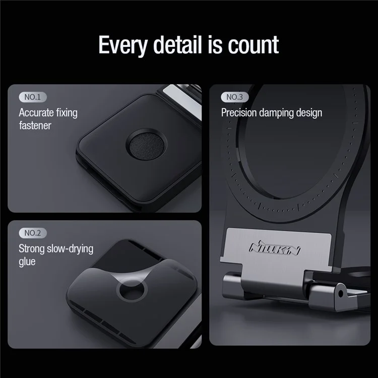 NILLKIN Suporte de Anel Magnético para Telefone Compatível com Magsafe Carregador Sem Fio Ajustável