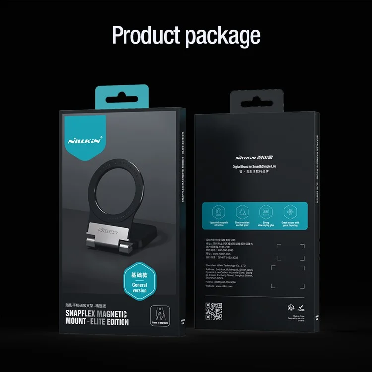 NILLKIN Suporte de Anel Magnético para Telefone Compatível com Magsafe Carregador Sem Fio Ajustável