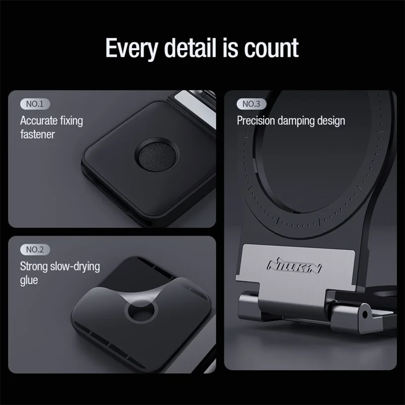 NILLKIN Magnetic Holder Ring Stand with Single Base Foldable Phone Mount Dock Compatible with Magsafe