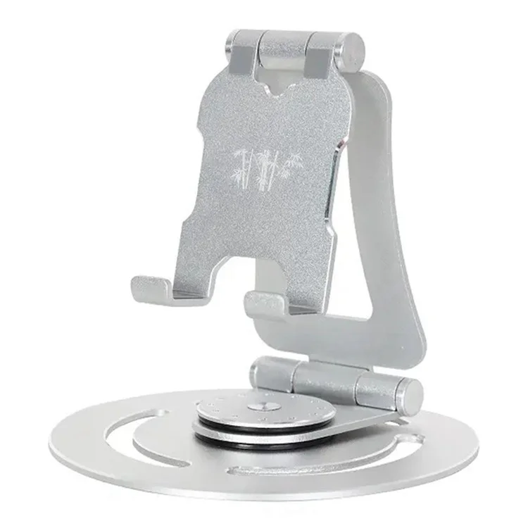 G60 Portable Phone Stand Folding 360-Degree Rotating Desktop Cell Phone Holder, L Size - Silver