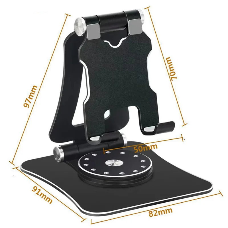 G63 Desktop Mini Folding Cell Phone Stand for iPhone 16 / 16 Plus / 16 Pro / 16 Pro Max 360-Degree Rotating Portable Metal Phone Holder - Red