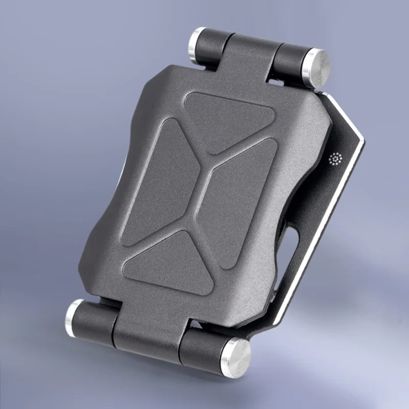 G52 Small Size Folding Phone Stand for iPhone 16 / 16 Plus / 16 Pro / 16 Pro Max Aluminum Alloy Adjustable Desktop Cellphone Bracket - Red