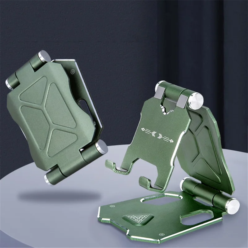 G52 Small Size Folding Phone Stand for iPhone 16 / 16 Plus / 16 Pro / 16 Pro Max Aluminum Alloy Adjustable Desktop Cellphone Bracket - Red