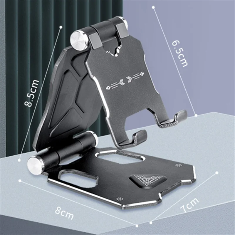 G52 Small Size Folding Phone Stand for iPhone 16 / 16 Plus / 16 Pro / 16 Pro Max Aluminum Alloy Adjustable Desktop Cellphone Bracket - Red