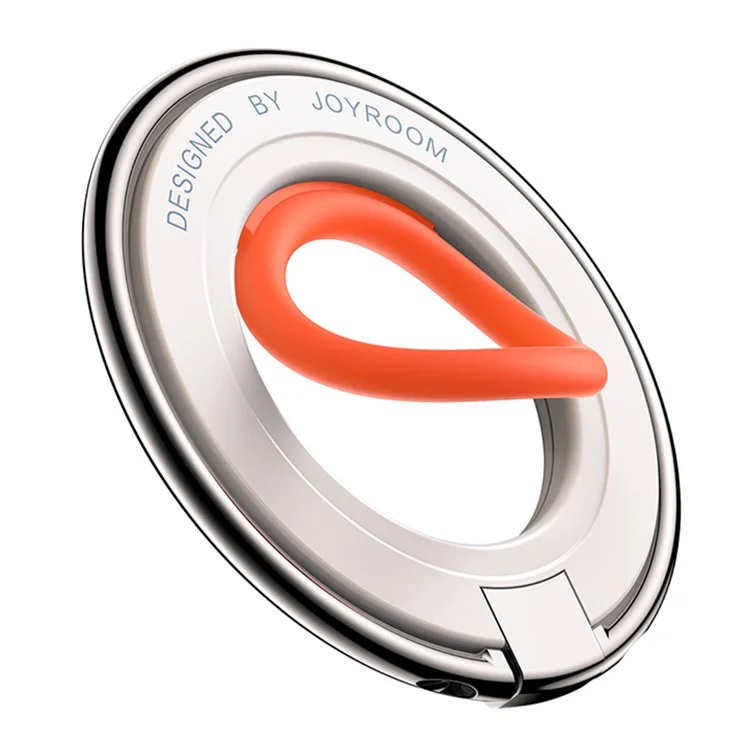 JOYROOM JR-ZS383 Magnetic Kickstand Compatible with Magsafe Grip Phone Holder Finger Ring Stand - White Orange