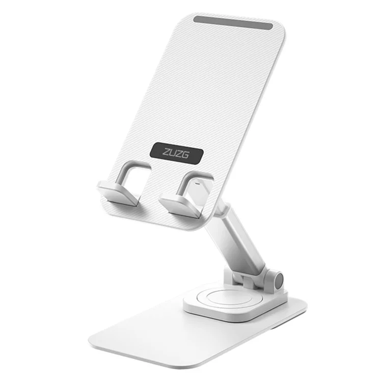 ZUZG Z16S Folding Desktop Mobile Phone Holder for iPhone 16 / 16 Plus / 16 Pro / 16 Pro Max 360 Degree Rotating Metal ABS Mobile Phone Mount Stand