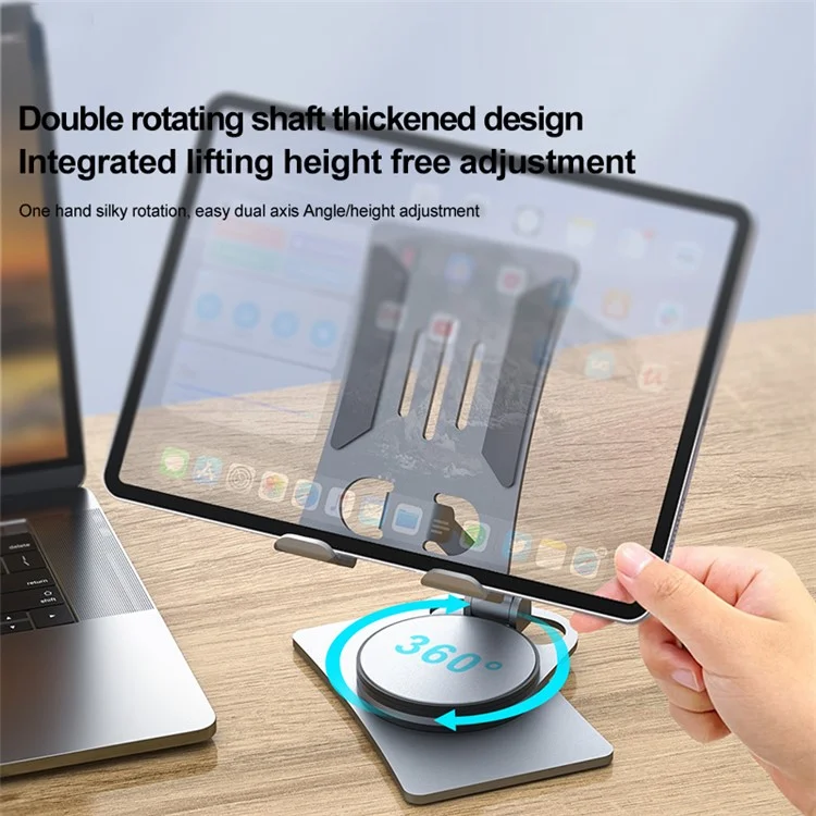 ZUZG Z18 Alloy Phone Holder for iPhone 16 / 16 Plus / 16 Pro / 16 Pro Max 360° Rotary Desk Mount Stand for Mobile Phone Tablet